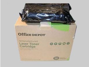 Office Depot remanufactured laser toner cartridge, an example of a non-accepted generic brand